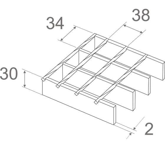 Решетчатый настил сварной AQUADRENAG 34x38/30x2 Zn 500x1000 мм SР51030332