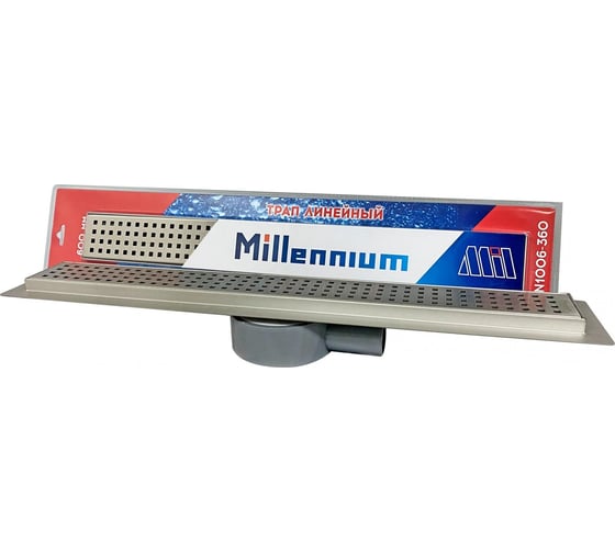 Линейный трап для душа Millennium из нержавеющей стали, с сухим поворотным гидрозатвором, 80 см TLN0408-360