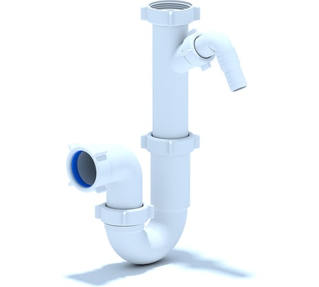 Сифон АНИ Пласт Ани 1 1/2 40 прямоточный с отводом для стиральной машины, без выпуск D1020