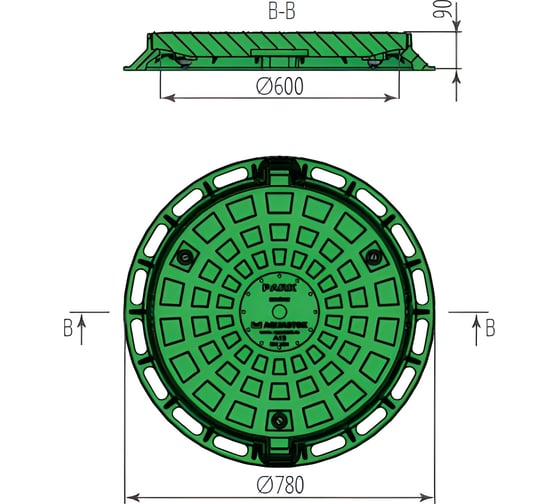 Люк пластиковый Aquastok черный 5801