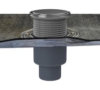 Трап с сухим сифоном HL "Primus blue", с полимербитумным полотном, круглая решетка д133, DN50/70/100 HL 310HPrblueR