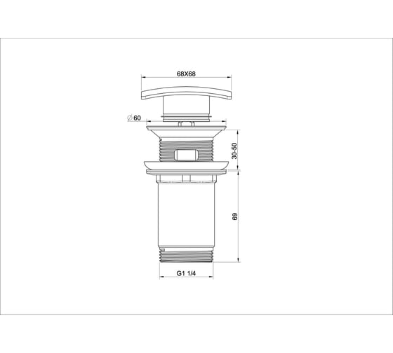 Донный клапан для раковины Wonzon & Woghand черный матовый WW-88SS08-MB