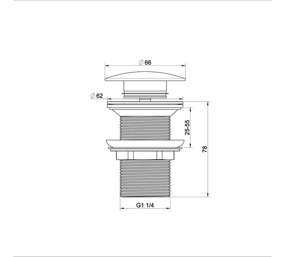 Донный клапан для раковины Wonzon & Woghand хром WW-88SS02-CR