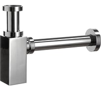 Сифон для раковины Bauedge BAU Stil дизайнерский металлический, квадратный, без сливного клапана, хром FW005-PRO