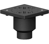 Трап Татполимер чугунный, квадр. вертикальный Ду100, с грязеуловителем с чуг/решеткой ТП-113.110-250VP 004-0321