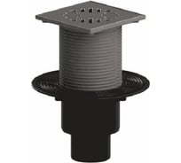 Трап регулируемый Татполимер вертикальный выпуск, сухой затвор Дн50/75/110, с нержавеющей решеткой 150x150 мм 310-3000 101200454 004-1463