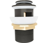 Донный клапан с переливом Teymi Ritta для раковины, черный матовый T140124 ЦБ-00270265