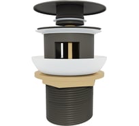 Донный клапан с переливом Teymi Solli для раковины, графит матовый T140203 ЦБ-00270248