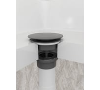 Донный клапан с переливом Teymi Lina для раковины, графит матовый T140213 ЦБ-00270255