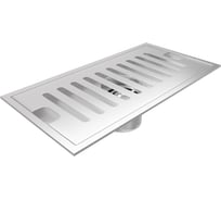 Душевой трап с сухим затвором вертикальный выпуск Teymi Helmi 10x20 см, c решеткой нержавеющая сталь T90325 ЦБ-00270268