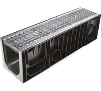 Комплект Лоток пластиковый AQUADRENAG Standart DN200 h-280 с решеткой ячеистой оцинкованной и стальными фиксаторами, I20260280