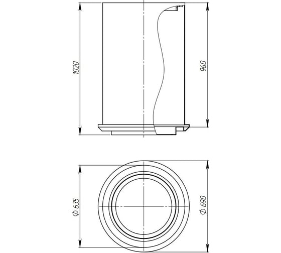 Горловина ASPLAST Г1000 EL-25P-CAUN-G1000-BL