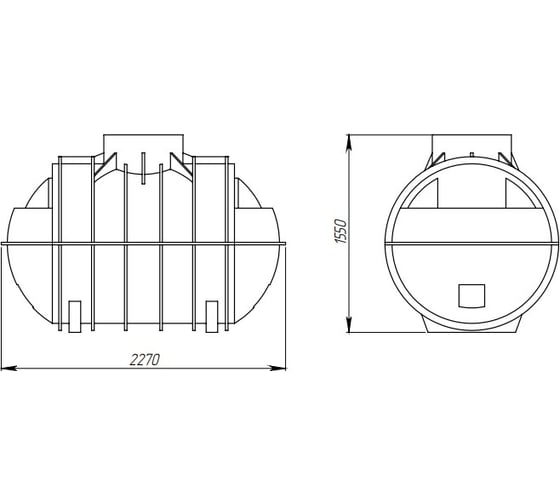 Септик с крышкой ASPLAST С2000 С EL-25P-CAUN-C2000L-BL-1