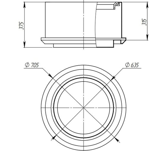 Горловина ASPLAST Г300 EL-25P-CAUN-G300-BL