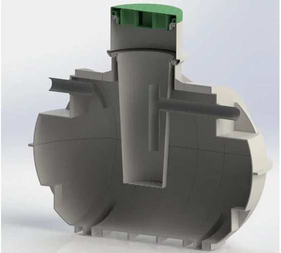 Золотарь ASPLAST 2000 с крышкой С EL-25P-CAUN-C2000L-BL-Z1