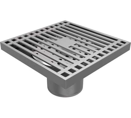 Душевой трап с сухим затвором Teymi Helmi 10х10 см, вертикальный выпуск, c решеткой хром T90322 ЦБ-00270266