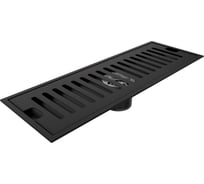 Душевой трап с сухим затвором Teymi Helmi 10х30 см, вертикальный выпуск, c решеткой черный T90326 ЦБ-00270270