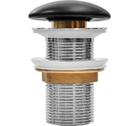 Донный клапан Milleau Clik-clak с керамической накладкой (матовый черный) для раковины без перелива PD1MB/OO