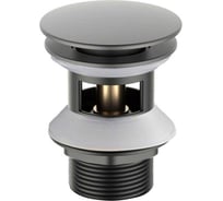 Сливной набор для раковины Aquatek AQ6002BGM Push-open с переливом, крышка круглая, шлиф. черный хром 00000139747