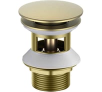 Сливной набор для раковины Aquatek AQ6002BG Push-open с переливом, крышка круглая, шлиф. золото 00000139855