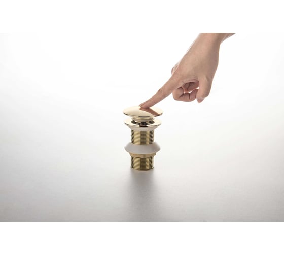 Сливной набор для раковины Aquatek AQ6003PG Push-open без перелива, полир. золото 00000139278