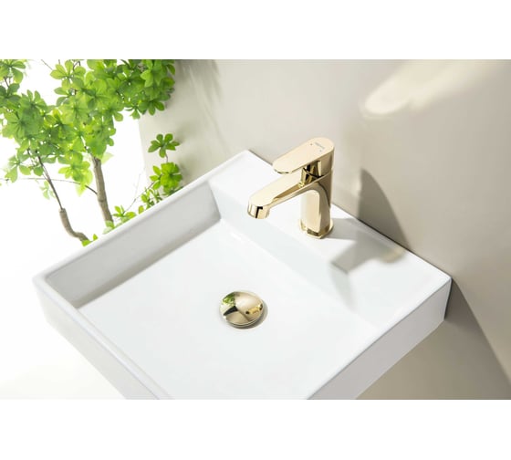 Сливной набор для раковины Aquatek AQ6003PG Push-open без перелива, полир. золото 00000139278