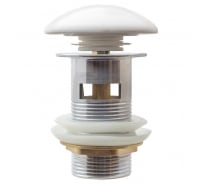 Донный клапан для умывальника MPF 1.1/4", клик-клак, с переливом, белая керамическая крышка ИС.110489