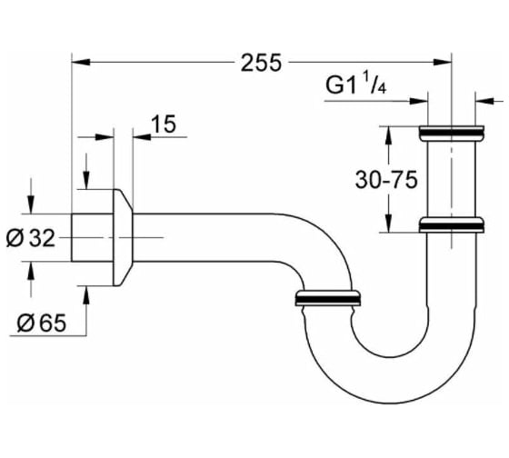 Сифон GROHE 1 1/4 для раковины 28947000