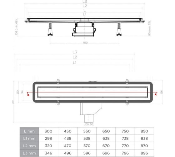 Душевой лоток Pestan Confluo Premium Line 950 00065533