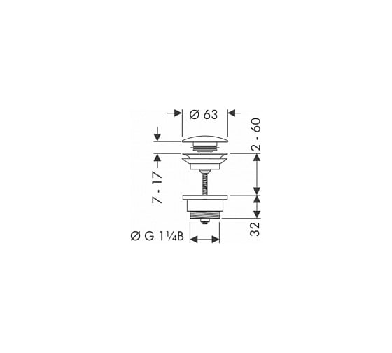 Набор для слива Hansgrohe 50100670 push-open для раковины и биде, матовый черный 00064385