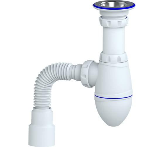 Сифон для тюльпана, умывальника Unicorn M222 прикручивающийся выпуск 1 1/4" (Ø 32) винт 6x85 нержавеющая М222 1