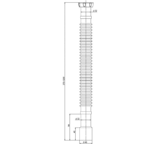 Гибкое соединение Unicorn MD125 1200 мм с гайкой 1 1/4" (Ø 32) уплотнительное кольцо Ø 32 МD125
