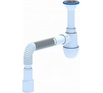 Бутылочный сифон для мойки АНИ Пласт 1 1/2x40 гофрированный, 40х40, нержавеющая сетка C0105 025-0327