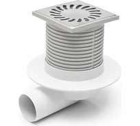 Пластиковый трап Azario D50 боковой слив, с решеткой SUN 10х10см AZ411L 00068262