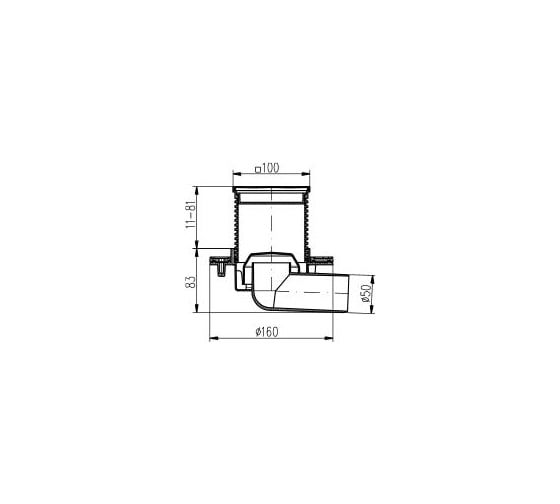 Пластиковый трап Azario D50 боковой слив, с решеткой SUN 10х10см AZ411L 00068262