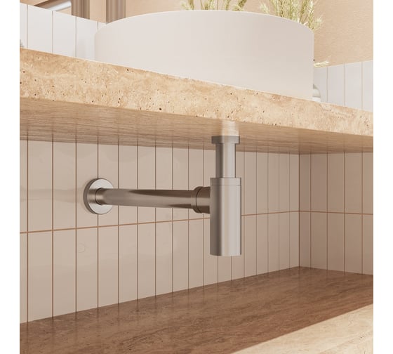 Бутылочный сифон для умывальника IDDIS матовый хром, Optima Home, OPTBC00i84