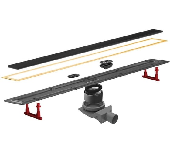 Душевой лоток Pestan Confluo Premium Line 550 Black Glass Gold 13100115