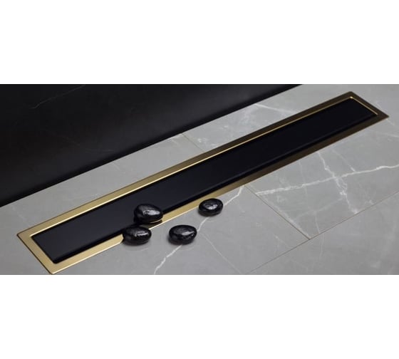 Душевой лоток Pestan Confluo Premium Line 550 Black Glass Gold 13100115
