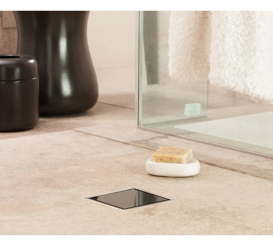 Точечный трап Pestan Confluo Standard 10х10 Vertical Dry Black Glass 13000110