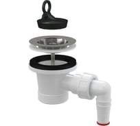 Донный клапан сифона для мойки Alca Plast 6/4", с нержавеющей решеткой DN70 и штуцером A33P