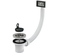 Донный клапан сифона для мойки Alca Plast 6/4" с нержавеющей решеткой DN70 и гофропереливом A331 18750756