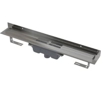 Водоотводящий желоб с порогами для цельной решетки Alca Plast с воротником к стене APZ1016-1150