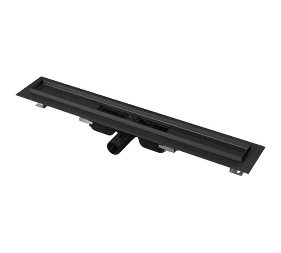 Водоотводящий желоб для решетки Alca Plast с порогами, черный-матовый APZ101BLACK-850 1