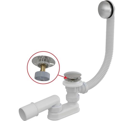 Сифон для ванны Alca Plast CLICK/CLACK, металл A504CKM