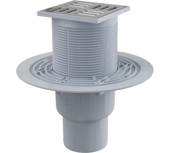 Сливной трап Alca Plast 105х105/50/75, подводка-прямая, решетка-нержавеющая сталь, гидрозатвор APV2311