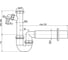 Трубчатый сифон Alca Plast с накидной гайкой 1 1/2" и штуцером A81-DN50 2