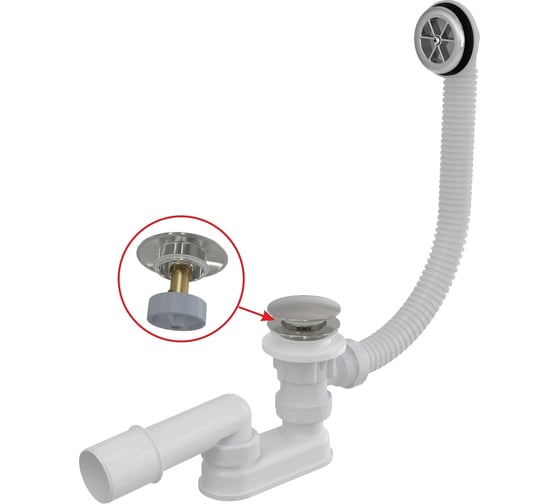 Сифон для ванны Alca Plast CLICK/CLACK, металл A505CKM-100