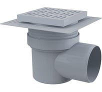 Сливной трап Alca Plast 150х150/110, подводка – боковая, решетка – серая APV10