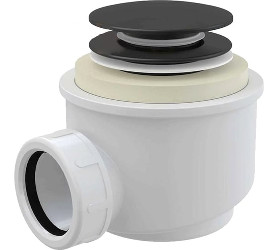 Сифон для душевого поддона Alca Plast CLICK/CLACK, матовый черный A465BLACK-50