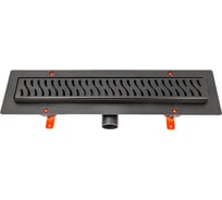 Водоотводящий желоб MCH Chudej с боковым сливом d 40, решётка нержавеющая сталь, черная, 350 мм HARMONY CH350HC